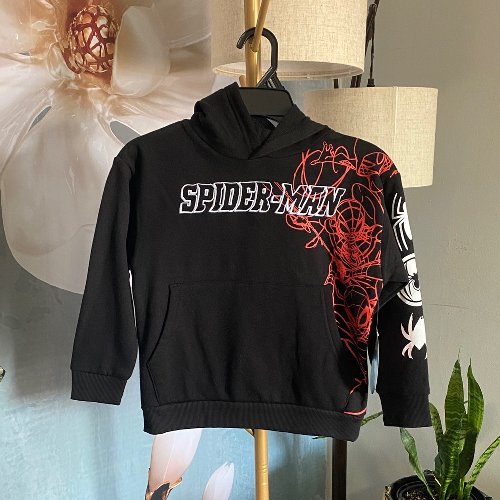 Spider-Man Black and Red Hoodie size 4/5